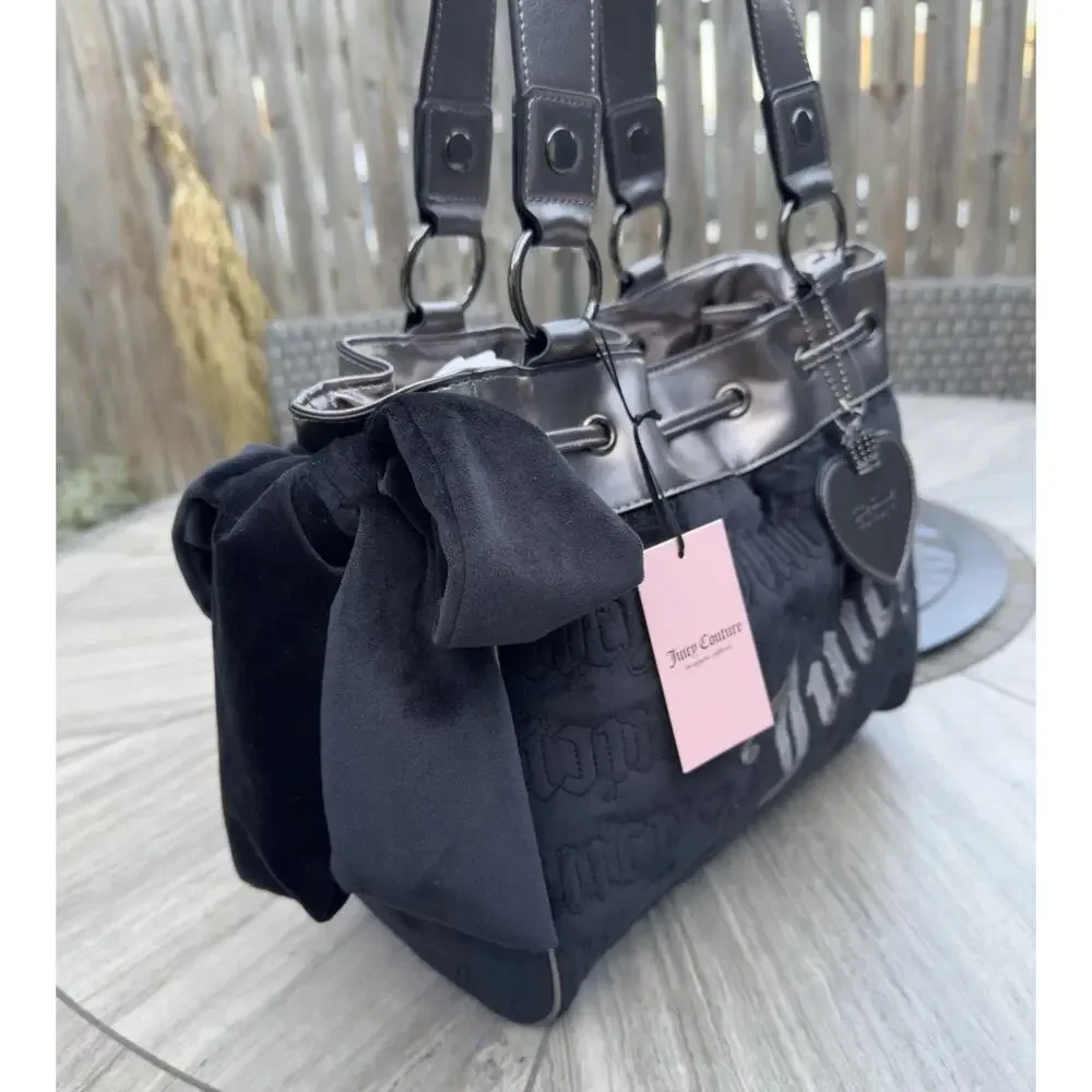 Juicy Couture Day Dreamer Vintage Dreams Tote Bag Black Liquorice/‎ Gunmetal NWT